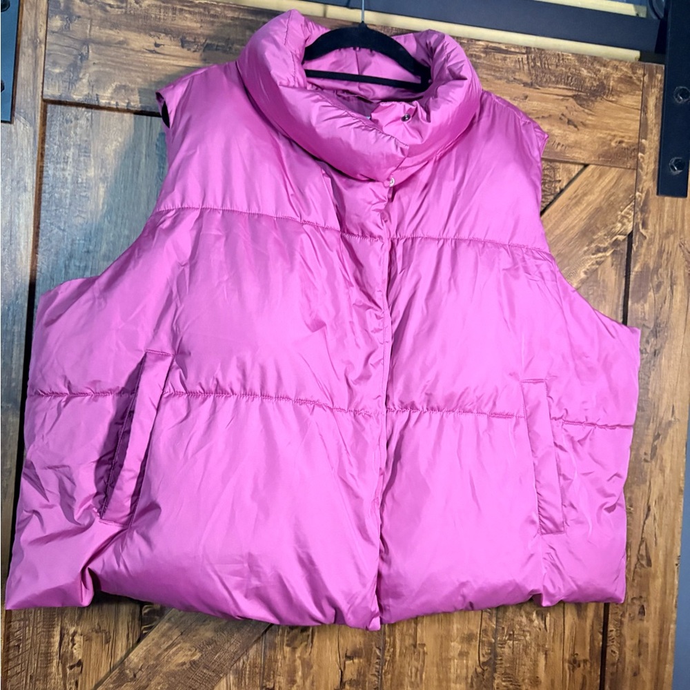 Old Navy Pink Puffer Vest | 2X